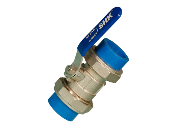double union brass ball valve blue
